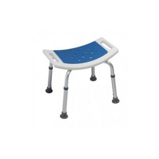 Sgabello da bagno senza schienale |Imbottito | Alluminio e plastica | Seduta blu