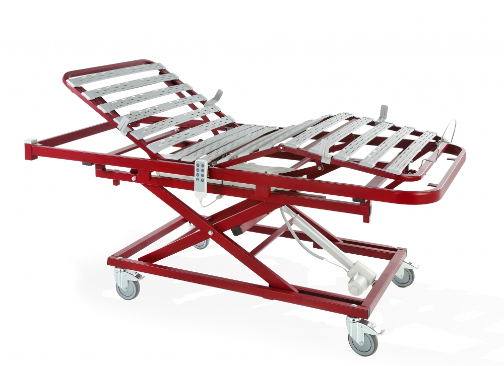Letto articolato elettrico, carrello di sollevamento, doghe anti batteriche, varie misure, tecnimoem