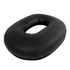 Cuscino ad anello viscoelastico ovale | Ergonomico | Anti-decubito | Traspirante | Viscoelastico ad iniezione | Nero | 48x36x7cm