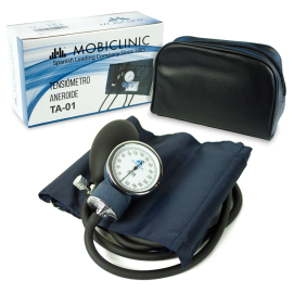 Misuratore di pressione aneroide | Pressione arteriosa | Due uscite | Comodo | Adattabile | Blu | Mobiclinic