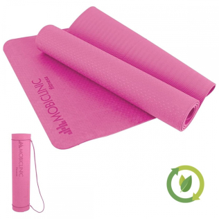 Tappetino per yoga | Antiscivolo | 181x61x0.6cm | Flessibile | TPE | Lavabile | Ecologico | Rosa | EY-01 | Mobiclinic
