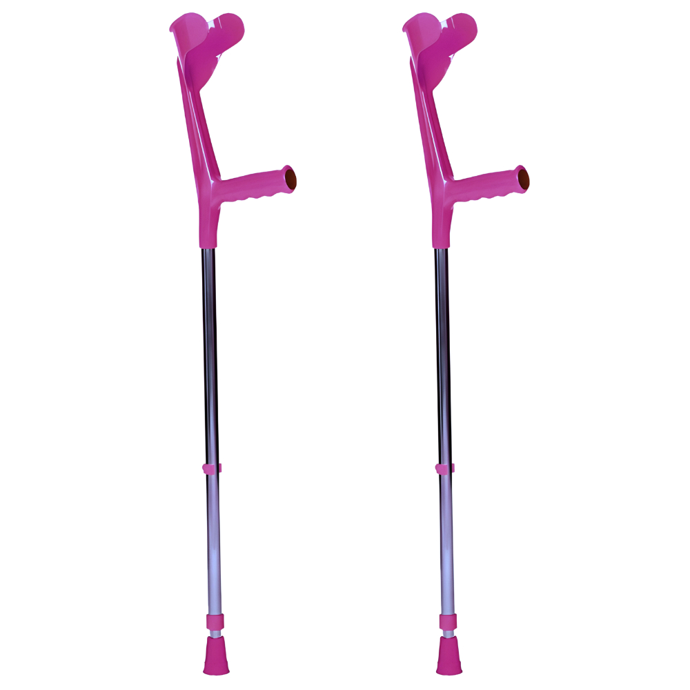 Pack di 2 bastoni inglesi, alluminio, regolabile, fucsia, tukán, forta (Forta)