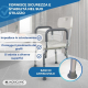 Sedia per doccia |Ausili per disabili | Antiscivolo | Altezza regolabile | Sedile | Aluminium | Puerto | Mobiclinic - Foto 6