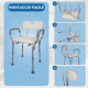 Sedia per doccia |Ausili per disabili | Antiscivolo | Altezza regolabile | Sedile | Aluminium | Puerto | Mobiclinic - Foto 9