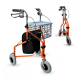 Deambulatore | Disabili e anziani | 3 ruote pieghevole | Cestino e borsa | Arancione | Caleta | Mobiclinic - Foto 1