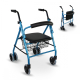 Deambulatore pieghevole | Seduta e schienale | Alluminio | Cesto | Per anziani | Blu | Prado | Mobiclinic - Foto 1