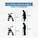 Deambulatore pieghevole | Seduta e schienale | Alluminio | Cesto | Per anziani | Rosa| Prado | Mobiclinic - Foto 1