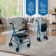 Deambulatore pieghevole | Seduta e schienale | Alluminio | Cesto | Per anziani | Blu | Prado | Mobiclinic - Foto 2
