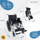 Sedia a rotelle | Alluminio | Ausili per disabili | Poggiapiedi estraibili | Pieghevole | Nero | Ópera | Mobiclinic - Foto 1