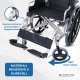 Sedia a rotelle | Alluminio | Ausili per disabili | Poggiapiedi estraibili | Pieghevole | Nero | Ópera | Mobiclinic - Foto 5