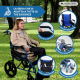 Sedia a rotelle | Pieghevole | Alluminio | Poggiapiedi rimovibile | Blu | Pirámide | Mobiclinic - Foto 2