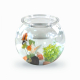 Acquario rotondo piccolo per pesci | PET eco | 4L | Facile da pulire | 20x20x17,5 cm | Giardino acquatico | Nemo | Mobiclinic - Foto 1