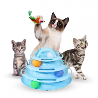 Gioco interattivo per gatti | Stimolazione sensoriale | Compatto | Attività fisica | Design a torre | Catplay | Mobiclinic
