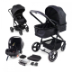 Passeggino 3in1 |Pieghevole |Taglia I |FiltroUV50+| Zanzariera sacco bolla antipioggia |Peso max.22kg|Grigio|Darky |Mobiclinic - Foto 1
