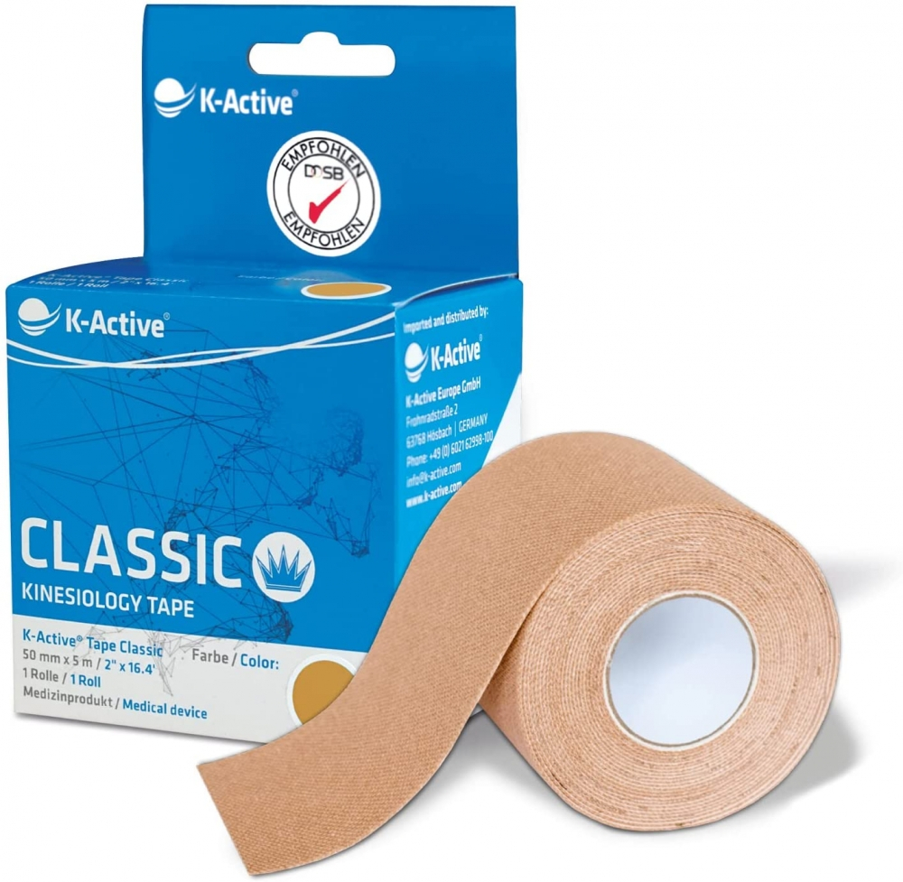 Benda kinesiologica, bendaggio k-attivo, 5cmx5m, 1 rotolo