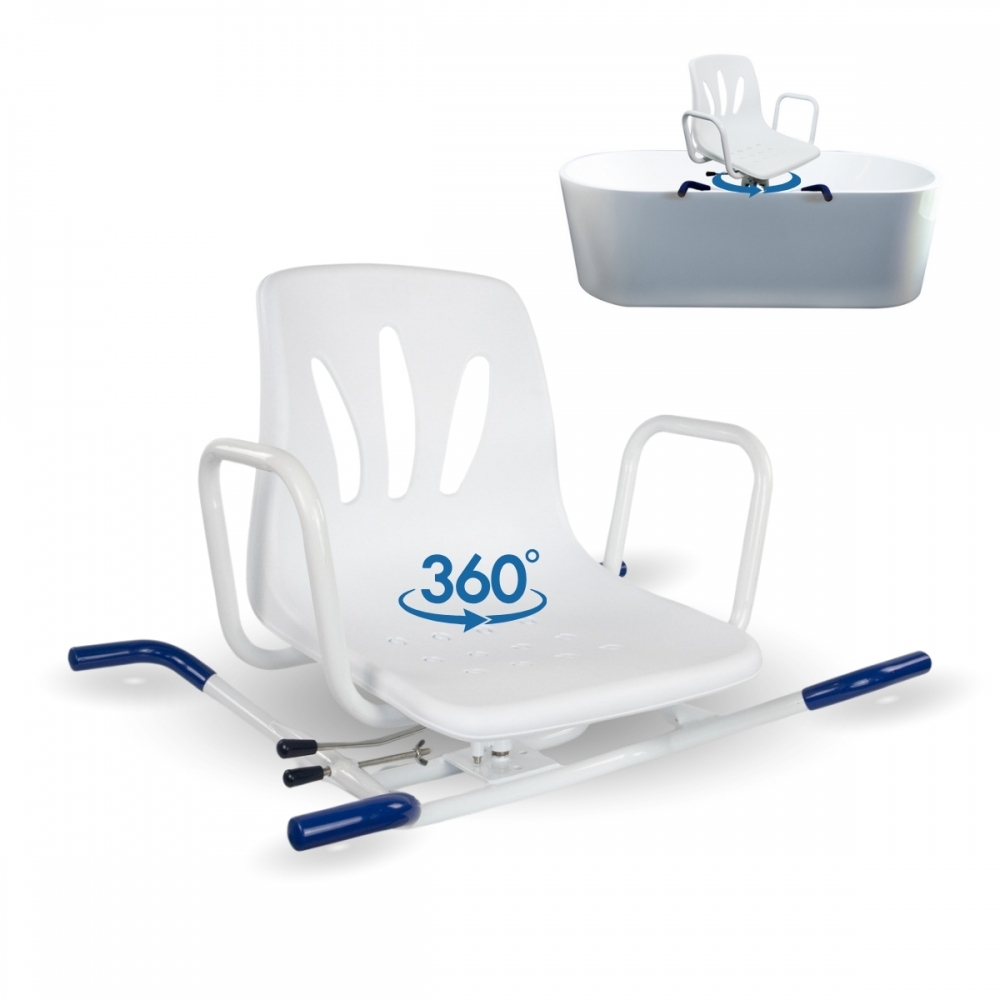 Sedia per bagno girevole, braccioli, schienale, anatomico, 360º, lago, mobiclinic