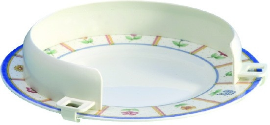 Bordo per piatto, ausili per mangiare, ausili cucina, bambini e disabili, plastica, bianco, mobiclinic