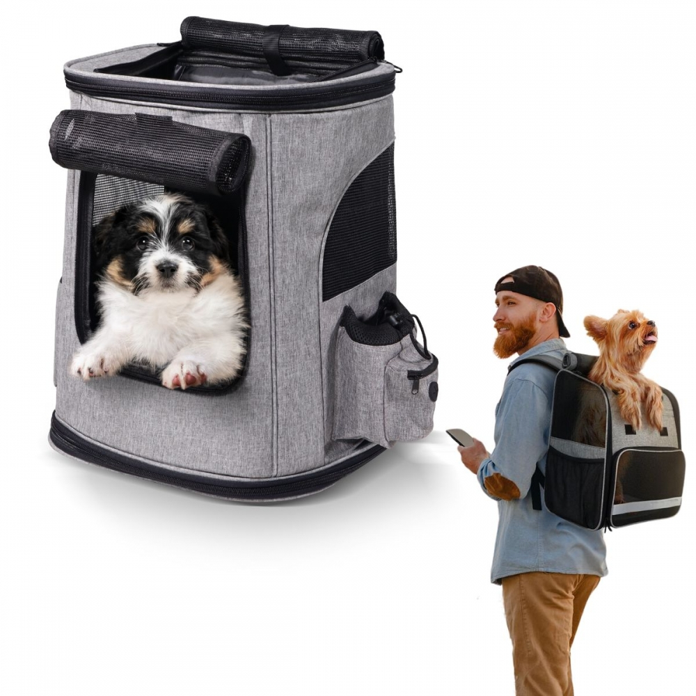 Borsa trasporto animali, pieghevole, 30x25x40 cm, ventilazione, tasche laterali, doppio manico, thor, mobiclinic