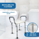 Sgabello doccia regolabile | Alluminio | PVC | Altezza regolabile | Braccioli | Acueducto | Mobiclinic - Foto 5