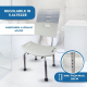 Sedia da bagno | Altezza regolabile | Alluminio | Schienale | Olivo | Mobiclinic - Foto 4