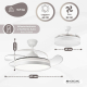 Ventilatore da soffitto | 4 pale | 6 velocità | 3 modalità di illuminazione | Luce LED | Telecomando | Oasis | Mobiclinic - Foto 2