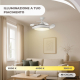 Ventilatore da soffitto | 4 pale | 6 velocità | 3 modalità di illuminazione | Luce LED | Telecomando | Oasis | Mobiclinic - Foto 7