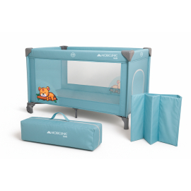 Lettino da viaggio con ruote | Portatile | Pieghevole | Resistente | Tessuto traspirante | Borsa | Blu | Mofli |Mobiclinic