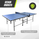 Tavolo da ping pong | Pieghevole | Design professionale | Ruote a 360° | Rete, racchette e palline | Tokyo | Blu | Mobiclinic - Foto 8