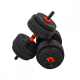 Coppia di manubri 30 kg | Regolabili | 2 in 1 | Barra di collegamento | Portatile | Staccabile | Mobimax | Mobiclinic - Foto 1