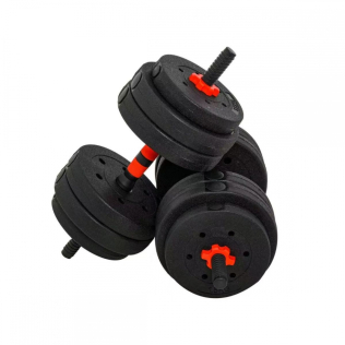 Coppia di manubri 30 kg | Regolabili | 2 in 1 | Barra di collegamento | Portatile | Staccabile | Mobimax | Mobiclinic