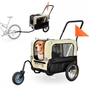 Rimorchio per cani e carrello da trasporto | 2 x 1 | Copertura impermeabile | 40kg | Oxford 600D| 123x67x100 cm | Mobiclinic