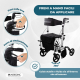 Deambulatore con poggiapiedi | Pieghevole | Alluminio | Freni su leve | Ruote 360º | Borsa | Porta bastone | Ibiza | Mobiclinic - Foto 6