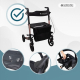 Deambulatore a 4 ruote | Pieghevole | Alluminio | Freni su leve | Sedile e schienale | Trajano | Deluxe | Mobiclinic - Foto 6