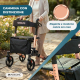 Deambulatore pieghevole | Alluminio | Fino a 136kg | freno a leva | Sedile e schienale | Oro rosa | Trajano | Mobiclinic - Foto 4