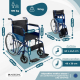 Sedia a rotelle pieghevole | Ruote grandi | Leggera | Ortopedica | Blu | Alcázar | Mobiclinic - Foto 1