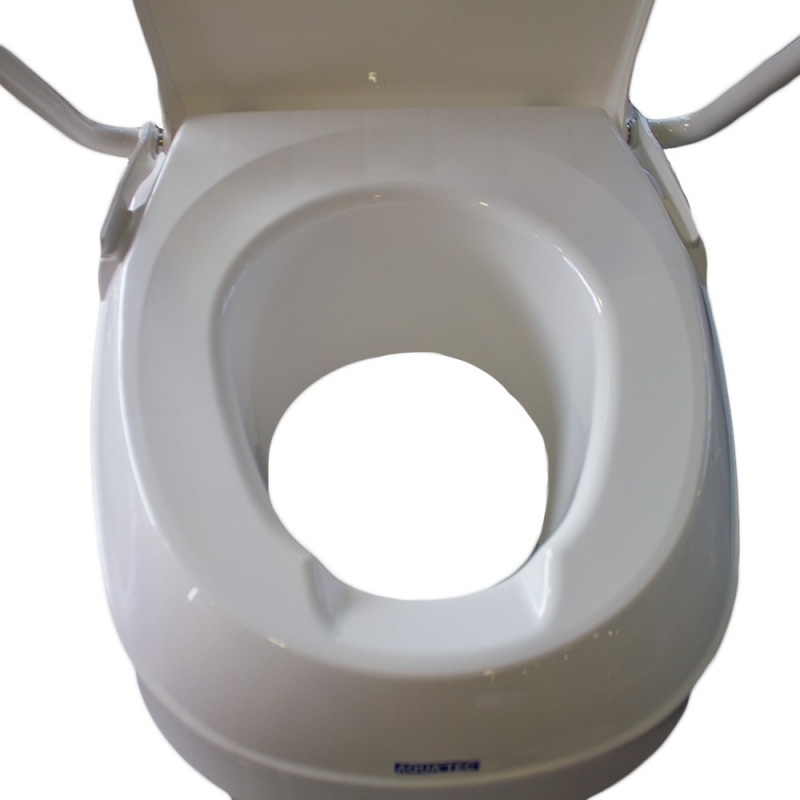 Toilet Seat Elevator With Lid and Armrests White Aquatec 900