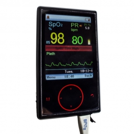 Digitale Saturatiemeter | Pulse Oximeter | Met TFT-scherm, lithiumbatterij, klein en handig | Zwart | Mobiclinic