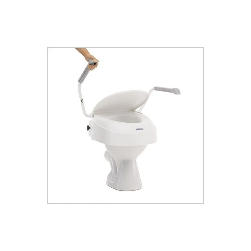 Toilet Seat Elevator With Lid and Armrests White Aquatec 900