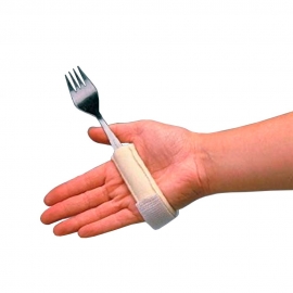 Adjustable hand strap for cutlery