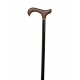 Verlengbare wandelstok | Aluminium | Met houten handvat | Zwarte kleur - Foto 1