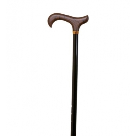 Verlengbare wandelstok | Aluminium | Met houten handvat | Zwarte kleur