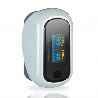Vinger Puls Oximeter | Plethysmografische golfvorm | SpO2 | Hartslag | OLED scherm | Grijs | Mobiclinic