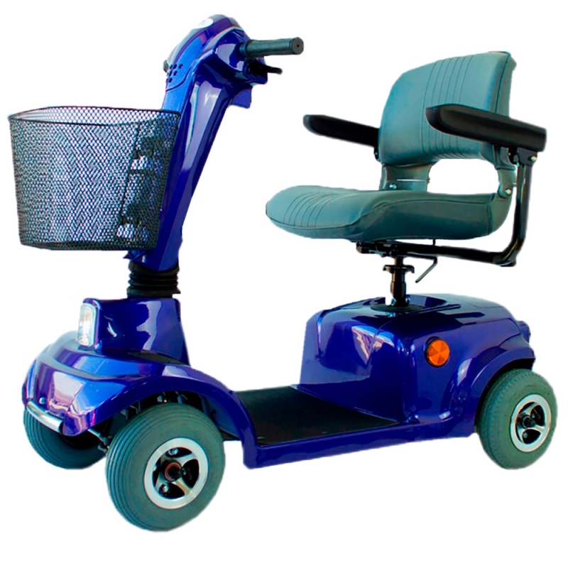 Scootmobiel | Elektrische scooter | wielen | 34 km | en klapstoel | 12V | Blauw | Model: Piscis| Mobiclinic