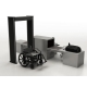 Metalen gratis opvouwbare rolstoel voor röntgenfoto's (breedte 65 cm) - Foto 4