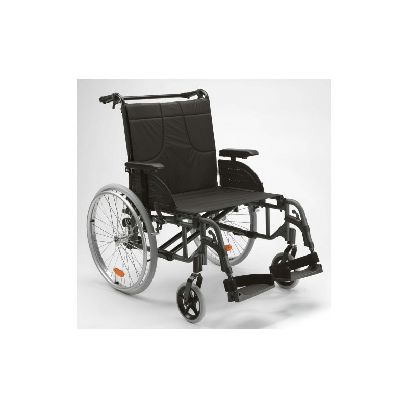 Opvouwbare rolstoel | Grote wielen | Aluminium | Heavy | Zwart | Action 4
