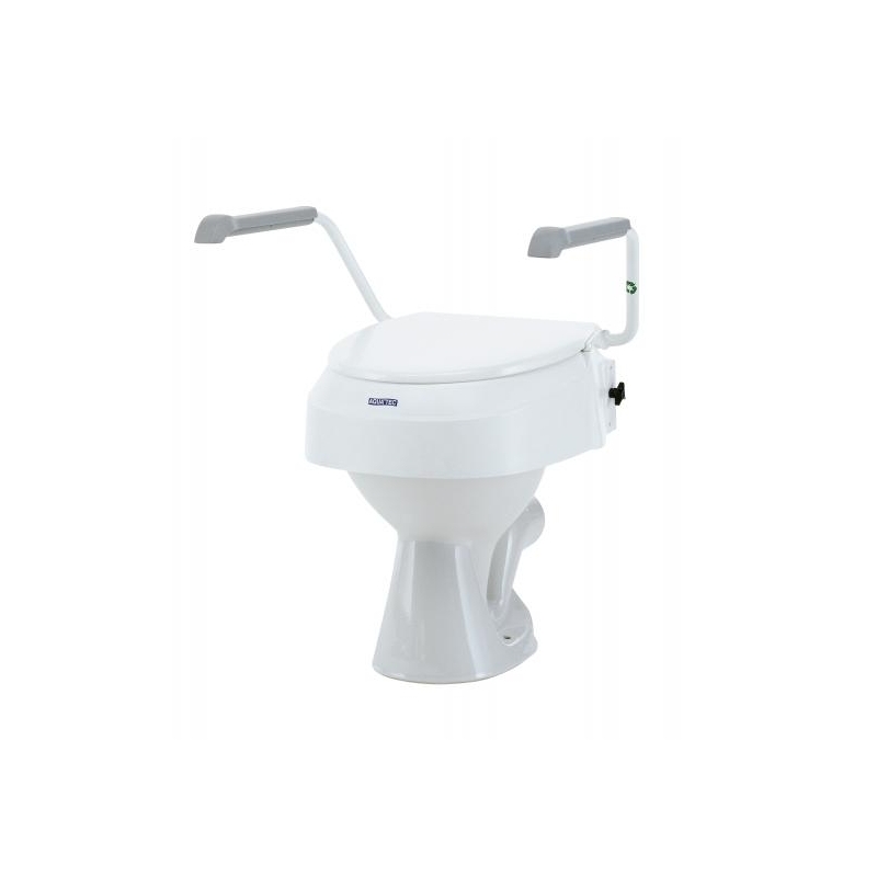 Toilet Seat Elevator With Lid and Armrests White Aquatec 900