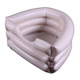 Inflatable backwards wash basin