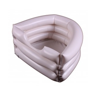 Inflatable backwards wash basin