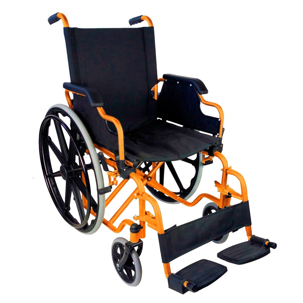 Opvouwbare rolstoel, orthopedisch, opvouwbare armleuningen, oranje, giralda, mobiclinic