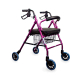 Pack Escorial Plus | Opvouwbare rollator | Roze | Remmen op hendels | Anti-decubituskussen | Visco-elastisch | Mobiclinic - Foto 3